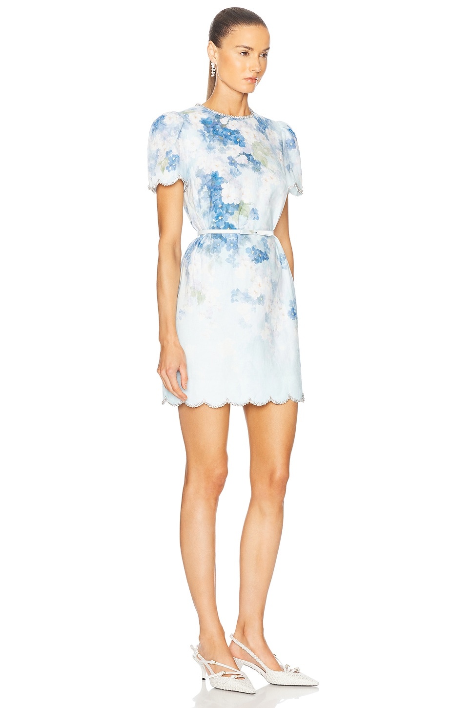 【ZIMMERMANN】ボディコンドレス ZIMMERMANN ZIMMERMANN Mini Dress 6-0-XS Gold Metallic Shimmers Cutout