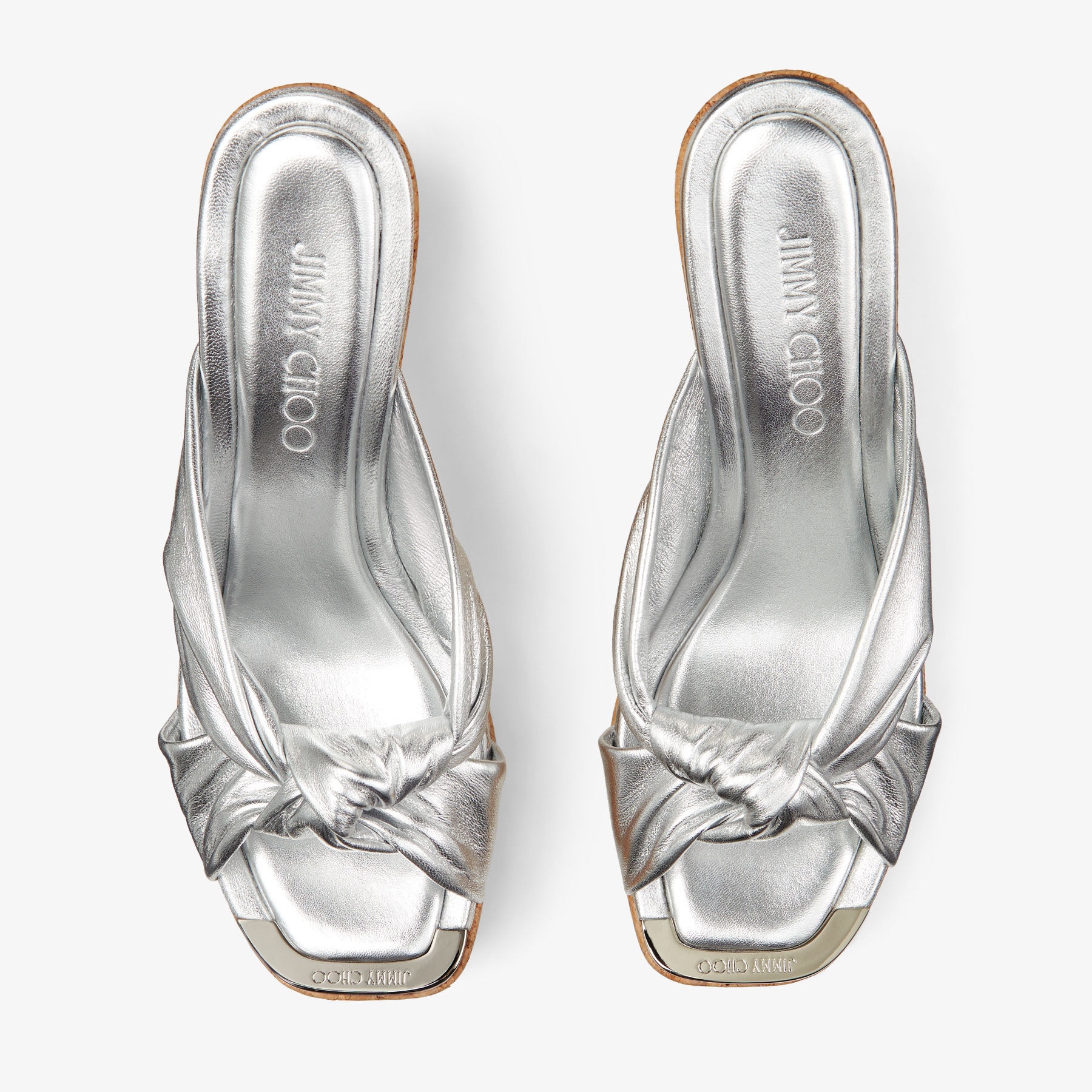 Avenue Wedge 110
Silver Metallic Nappa Wedge Mules - 4