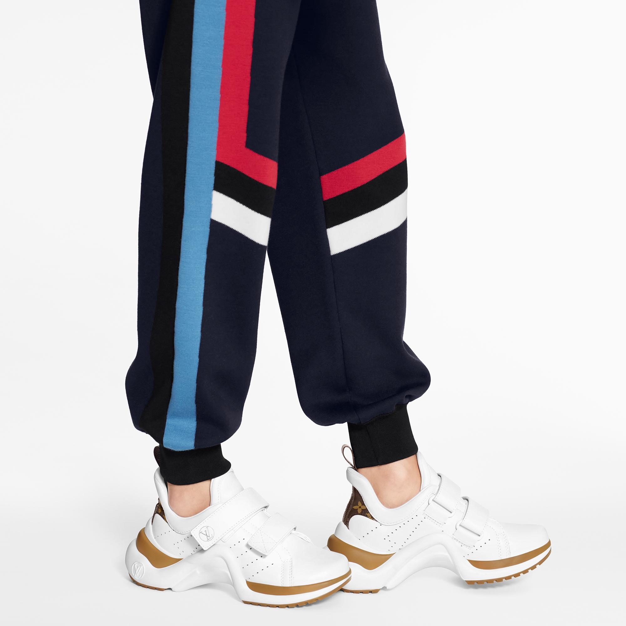 Graphic Biker Intarsia Knit Jogging Pants  - 5