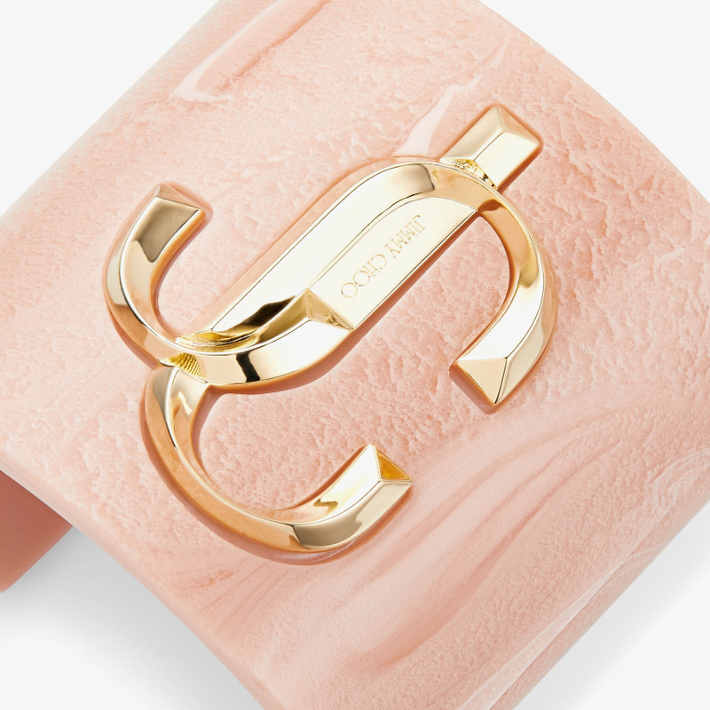 JC Cuff
Ballet Pink Acrylic Cuff Bracelet with Gold-Finish Metal JC Emblem 5