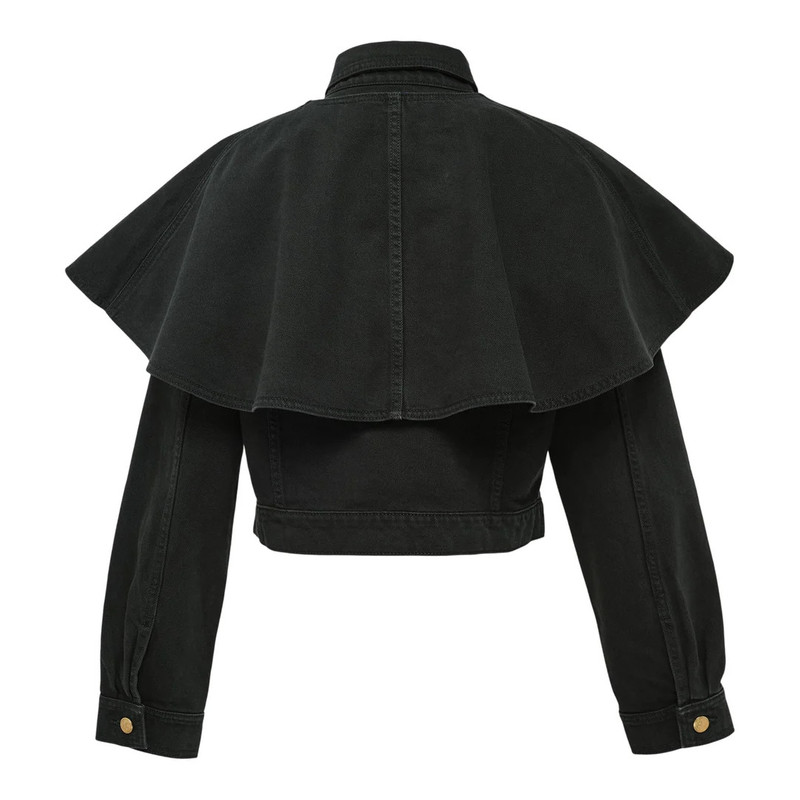 ULLA JOHNSON The Agata Denim Cape Jacket outlook