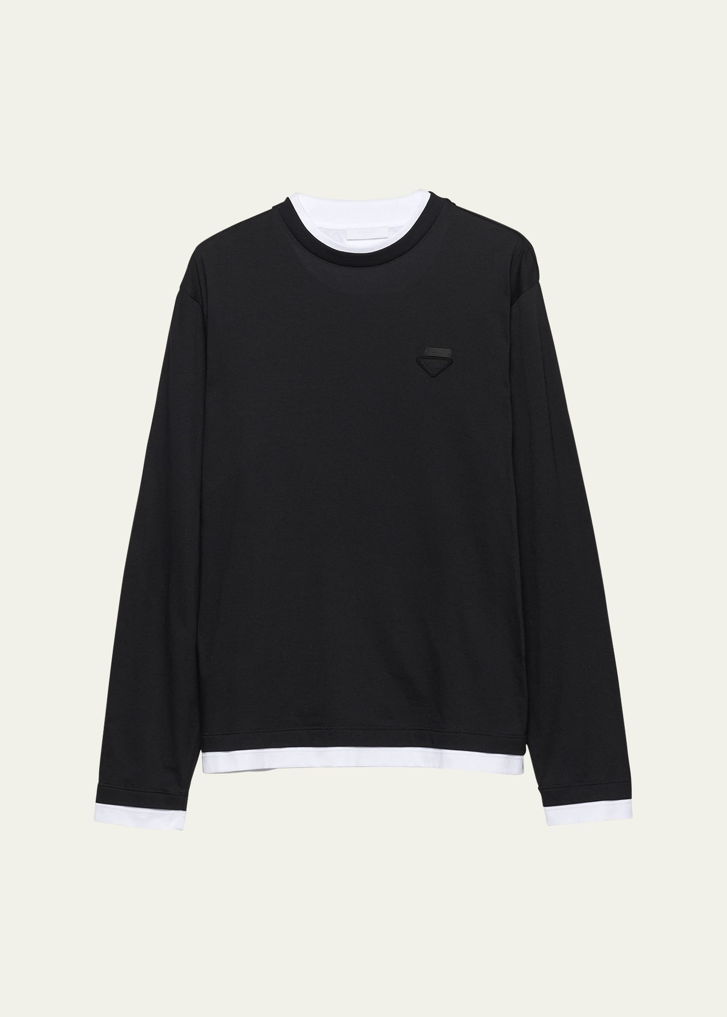 Men's Tipped Cotton Long-Sleeve T-Shirt - 1