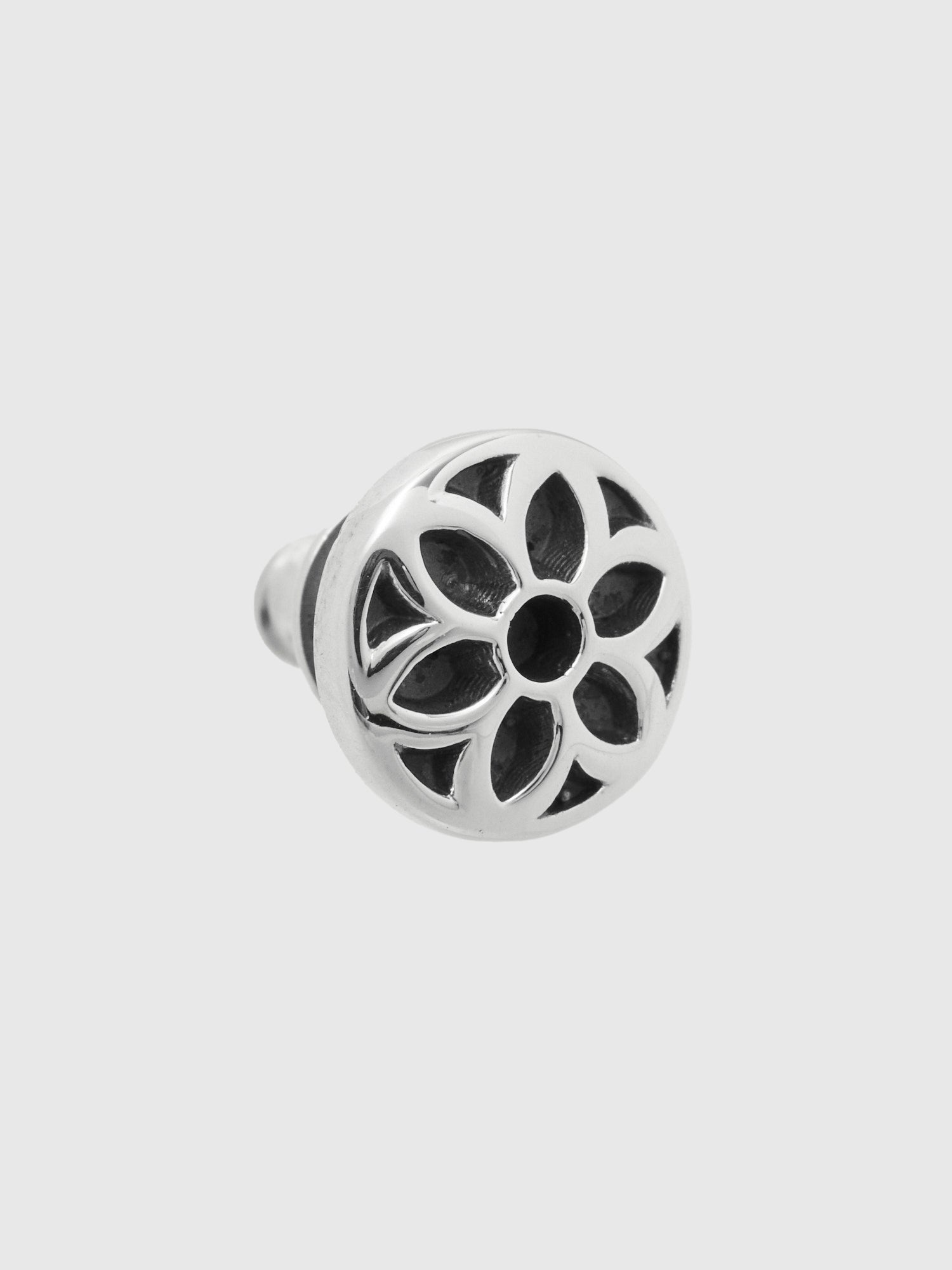 Rosette Stud Earring in Sterling Silver - 3