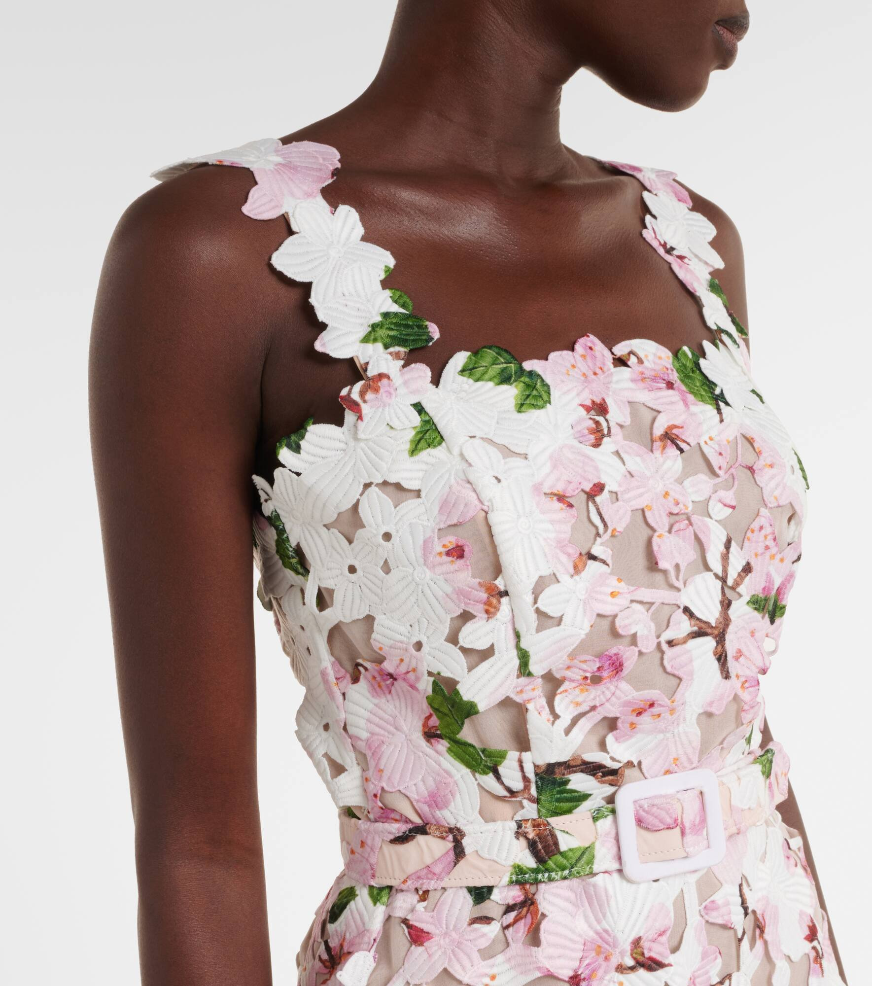 Floral lace cocktail dress - 4