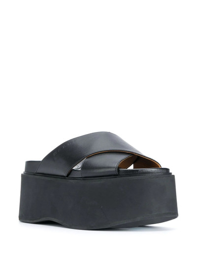 Marni platform cross-strap leather sandals outlook