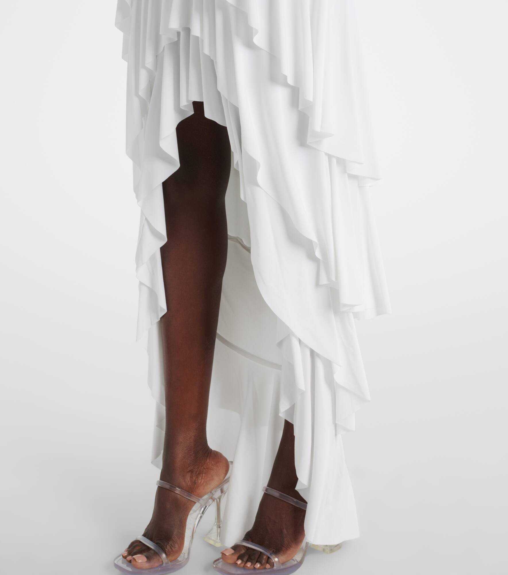 Tiered ruffled asymmetric maxi dress - 6