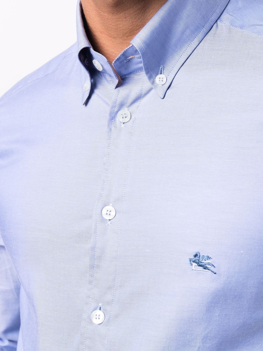 logo-embroidered cotton shirt - 5