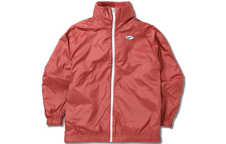 (WMNS) Nike logo lamb's wool reversible Stay Warm Stand Collar Jacket Red CZ4064-897 - 3