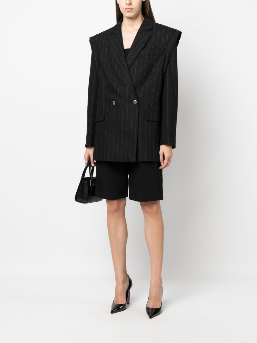 pinstriped double-breasted blazer - 3