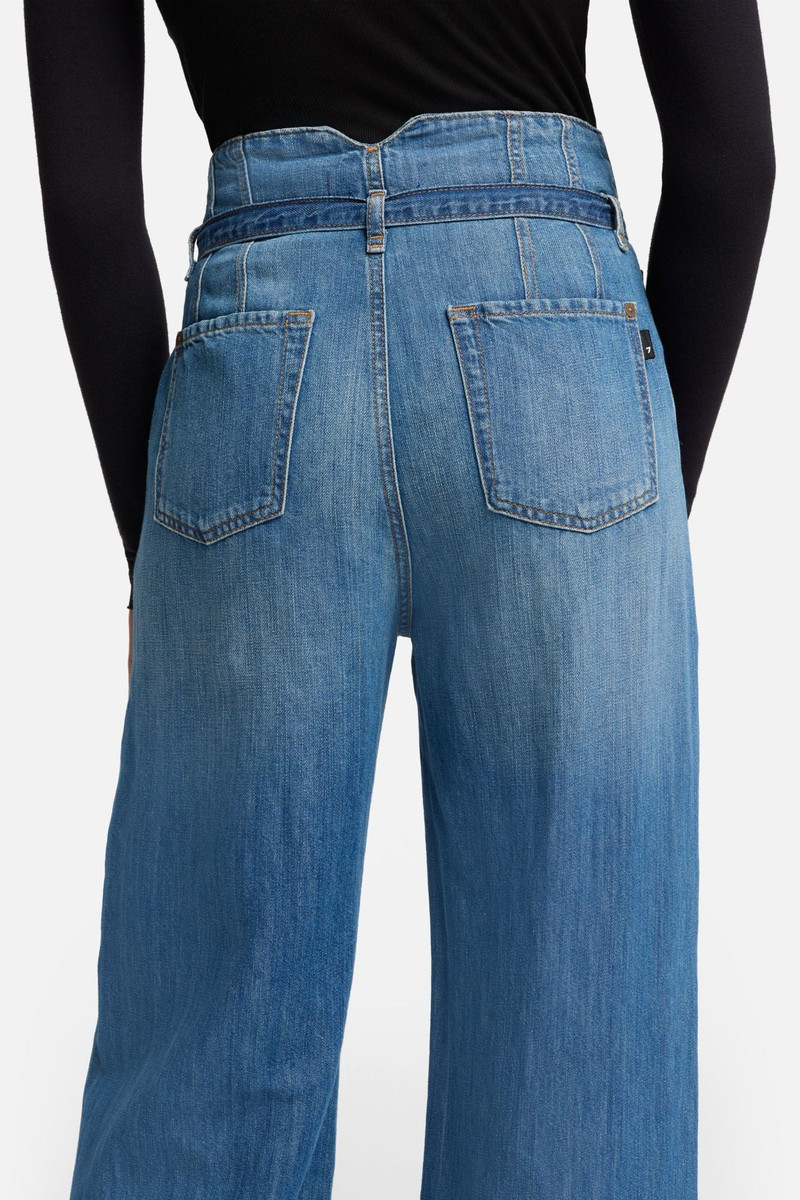 BELTED WIDE LEG In Indigo Linen 4