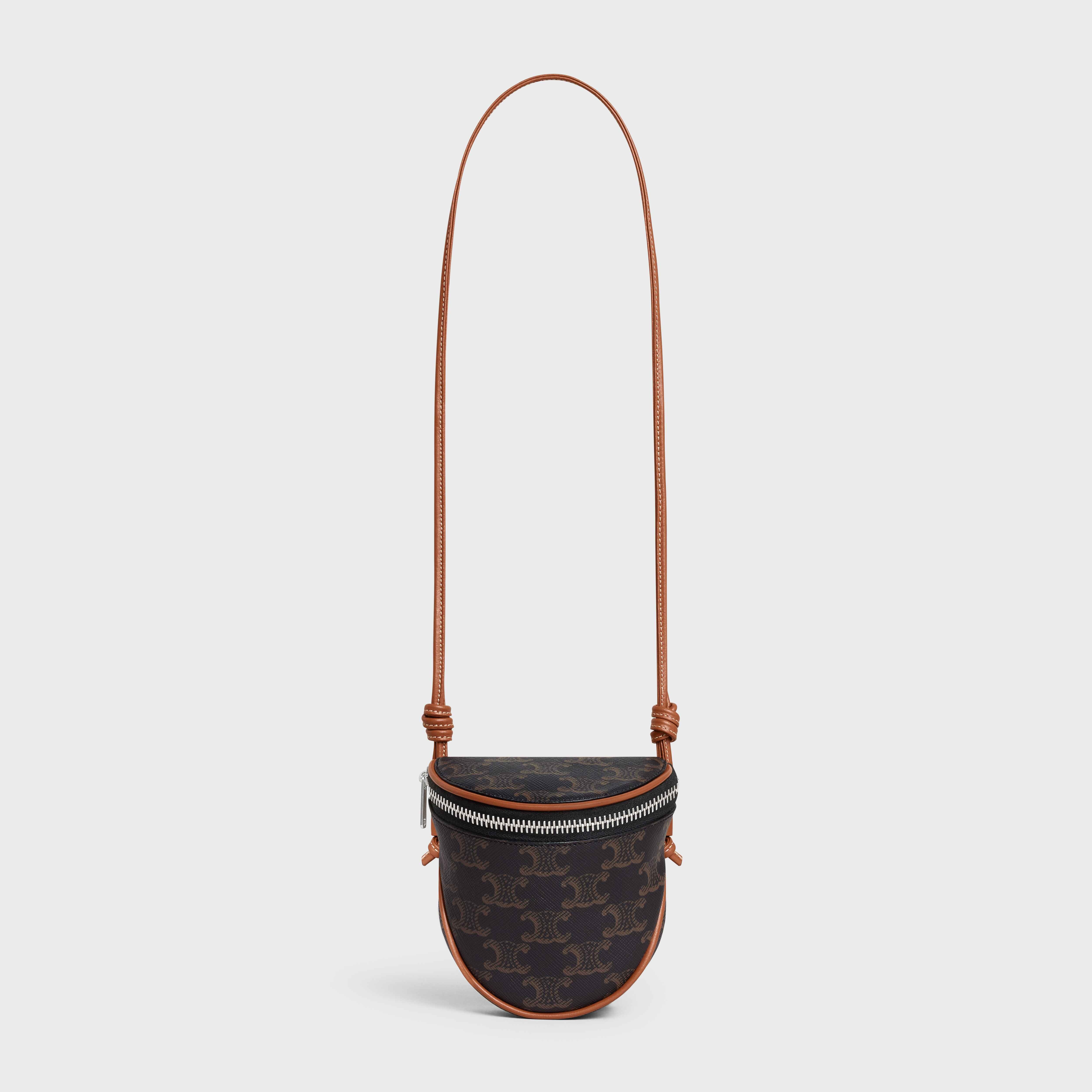 small zipped purse in triomphe canvas and calfskin - 5