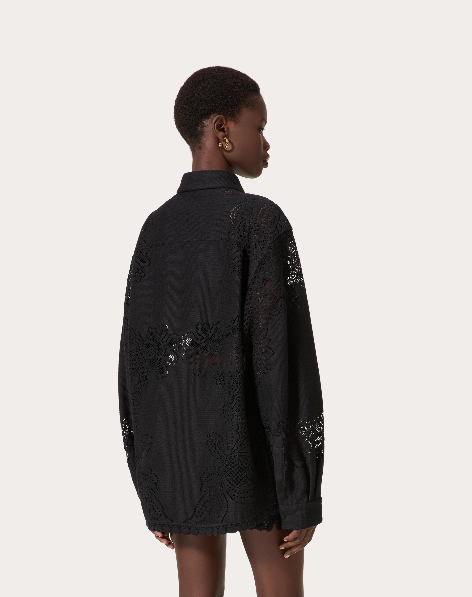OVERSHIRT IN VALENTINO COTTON GUIPURE JARDIN PLAT - 4