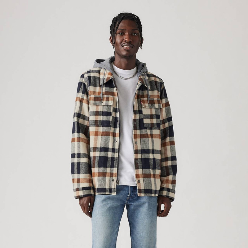COTTON PLAID SHERPA LINED SHACKET 2