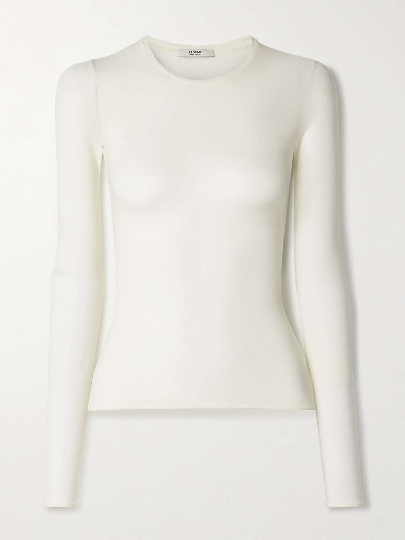 Ames stretch-silk T-shirt Off-white 1