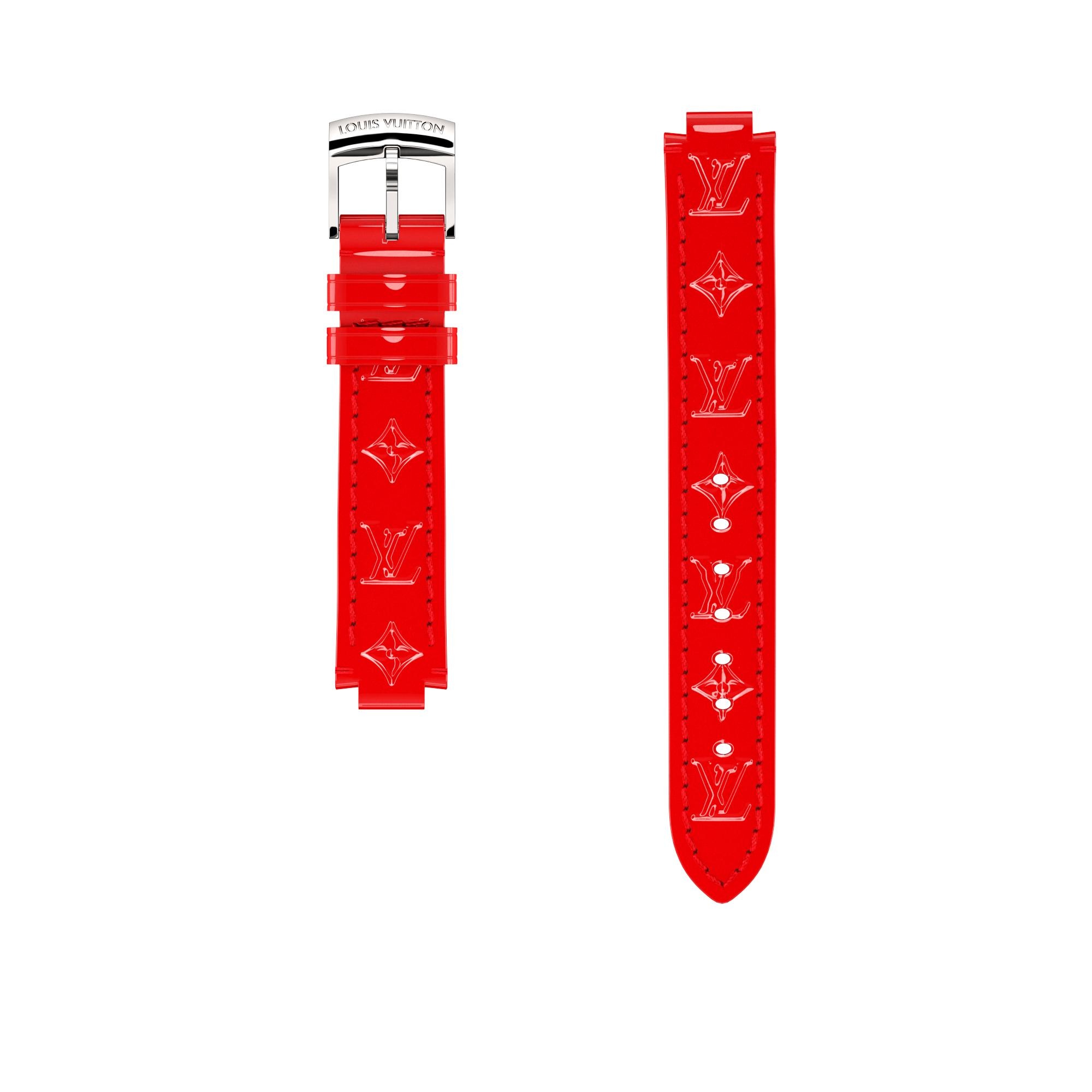 STRAP TAMBOUR MONOGRAM VERNIS CERISE S/S - 1