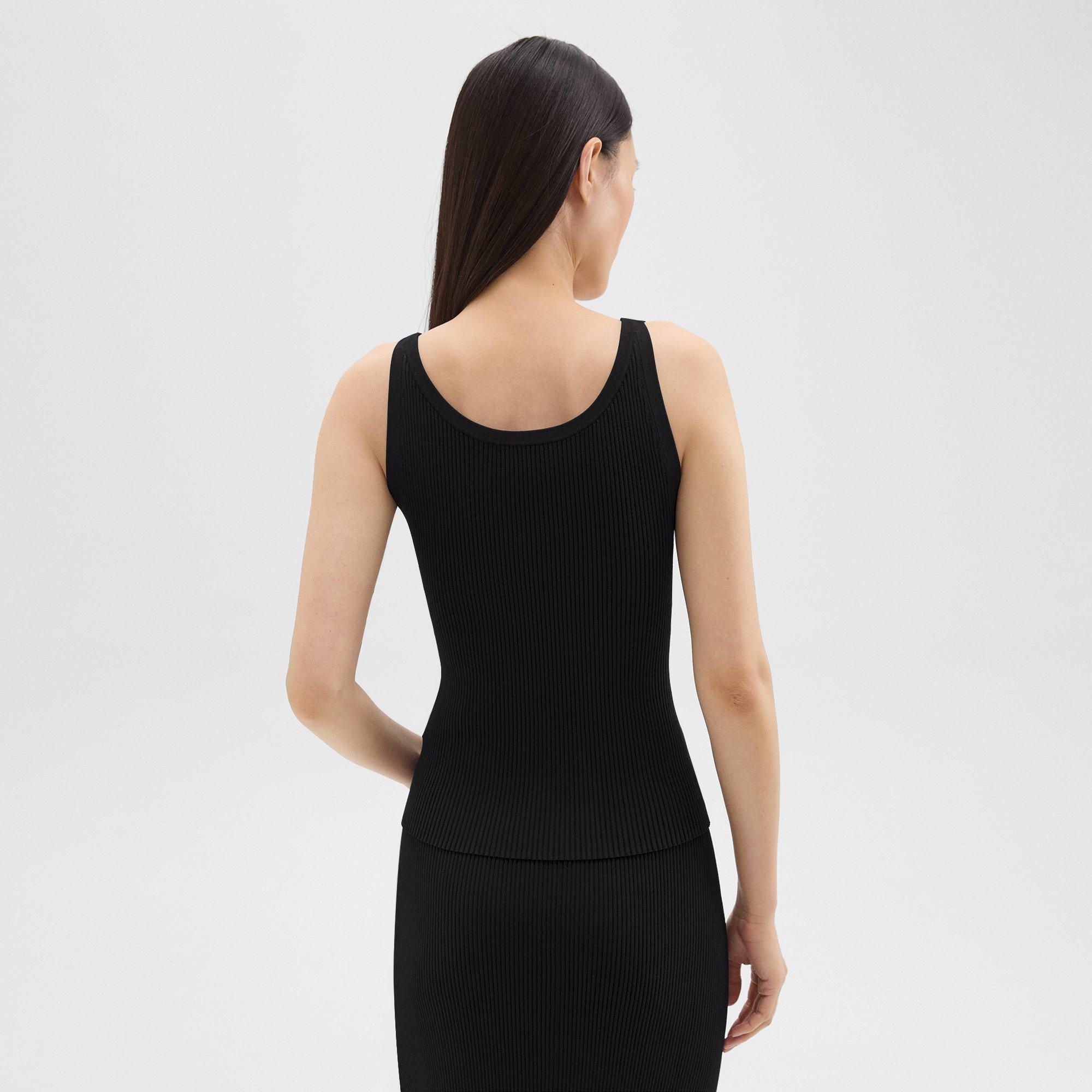 Ribbed Tank Top in Crepe Knit - 4