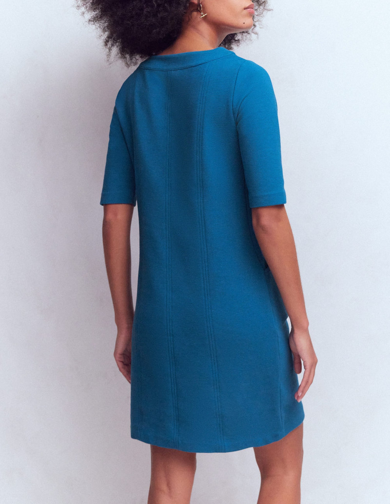 Nessa Ottoman Shift Dress-Tourmaline Blue 4