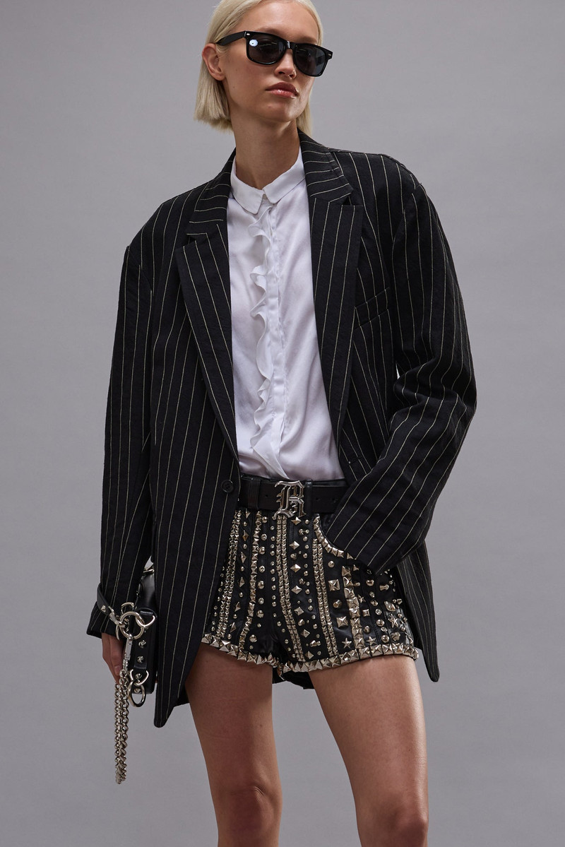 5-POCKET LEATHER SHORT 1
