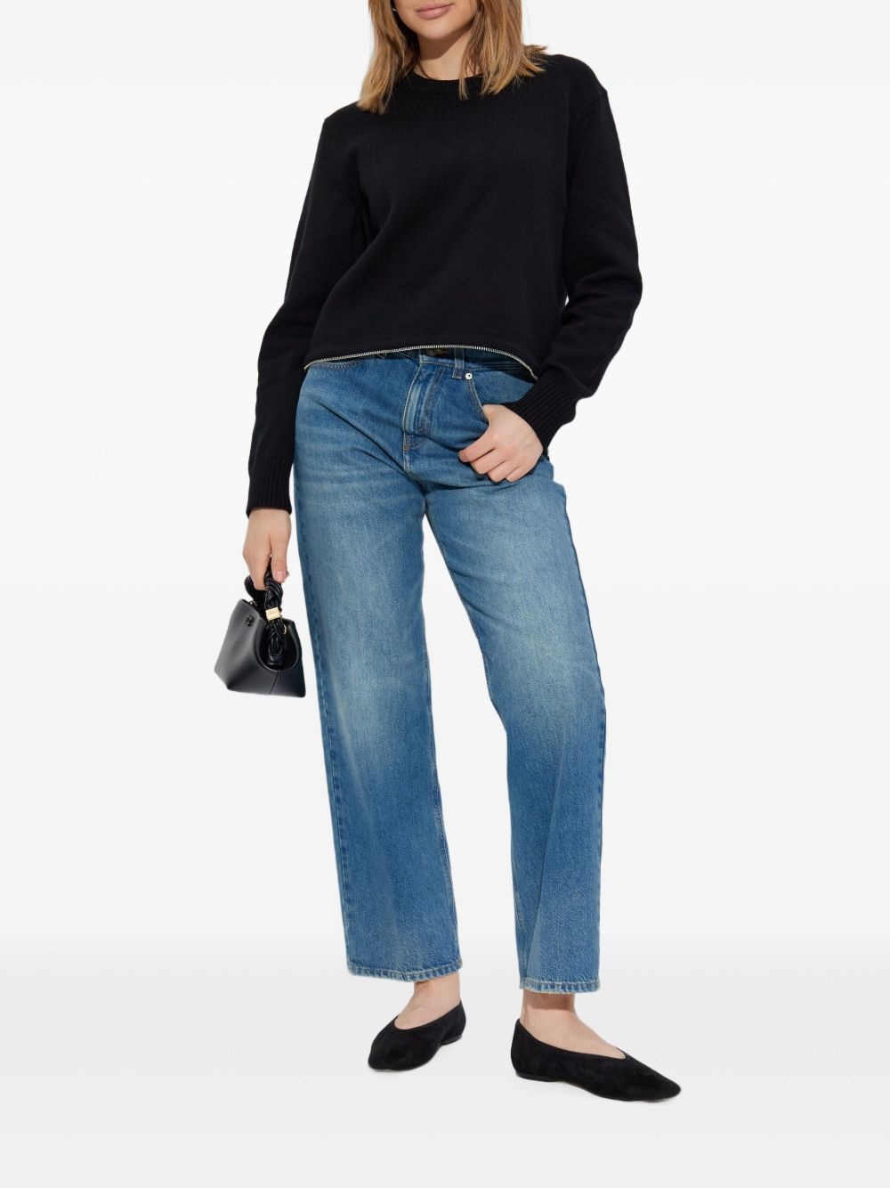 crew-neck cropped sweater - 2