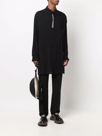 Yohji Yamamoto long-line chest-pocket shirt outlook