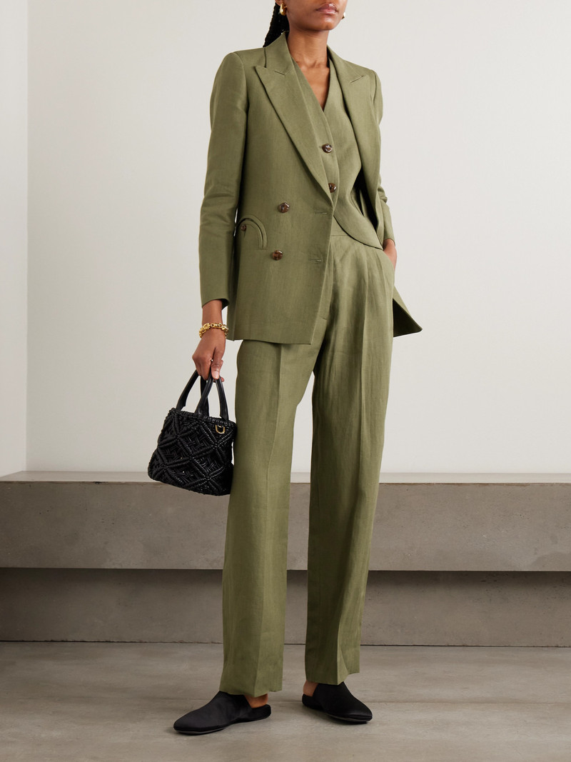 BLAZÉ MILANO Midday Sun Double-breasted Linen Blazer outlook