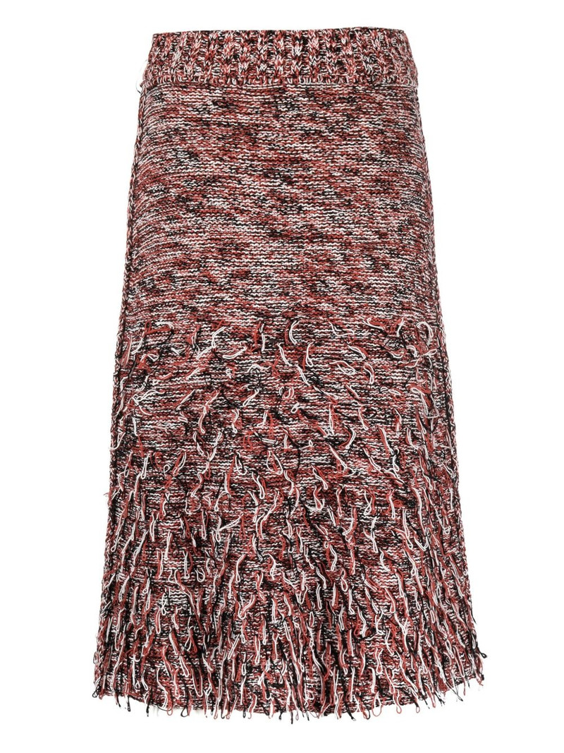 DURAZZI MILANO fringed knitted skirt outlook