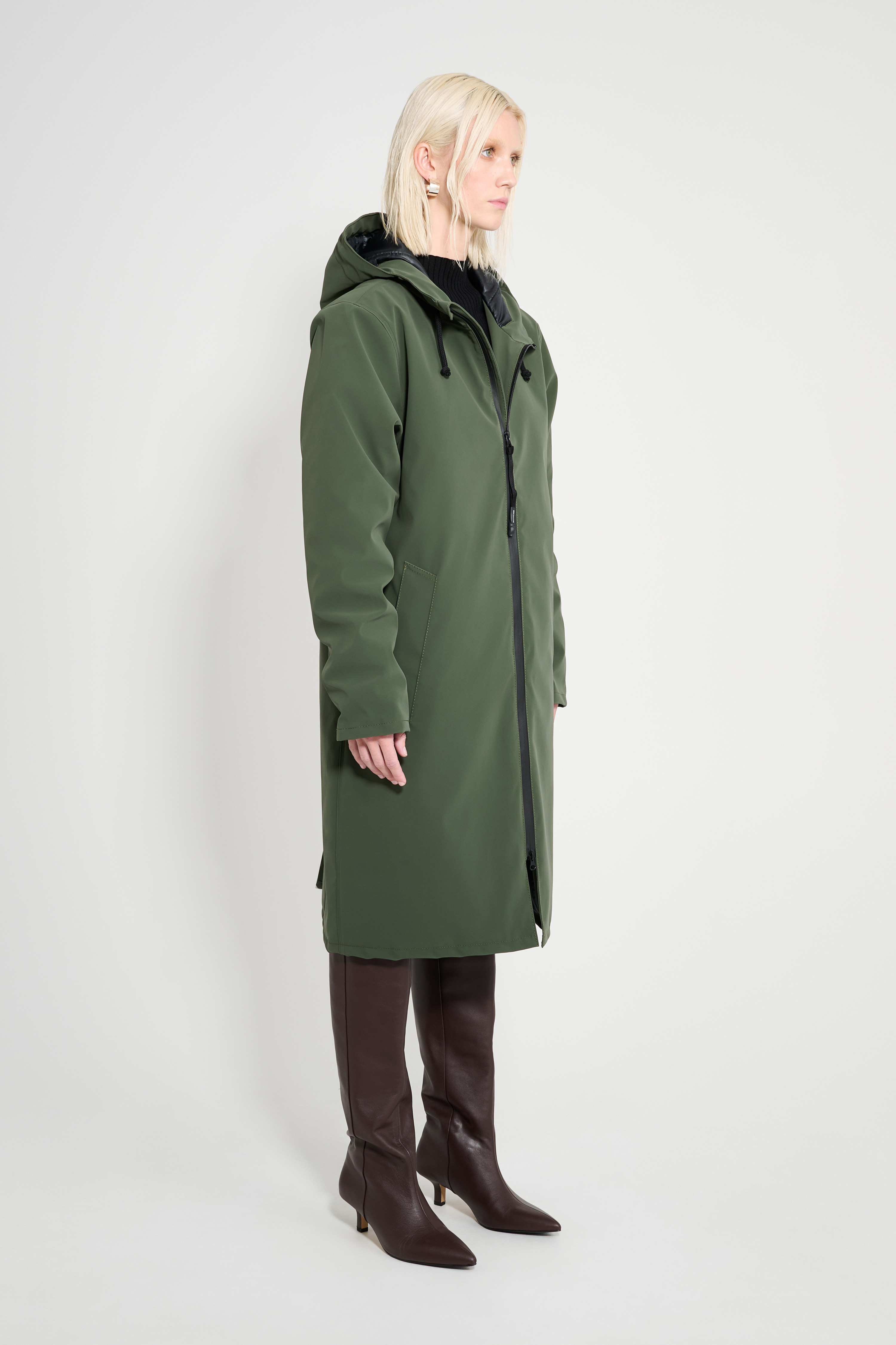 Stockholm Long Matte Winter Coat Green - 3