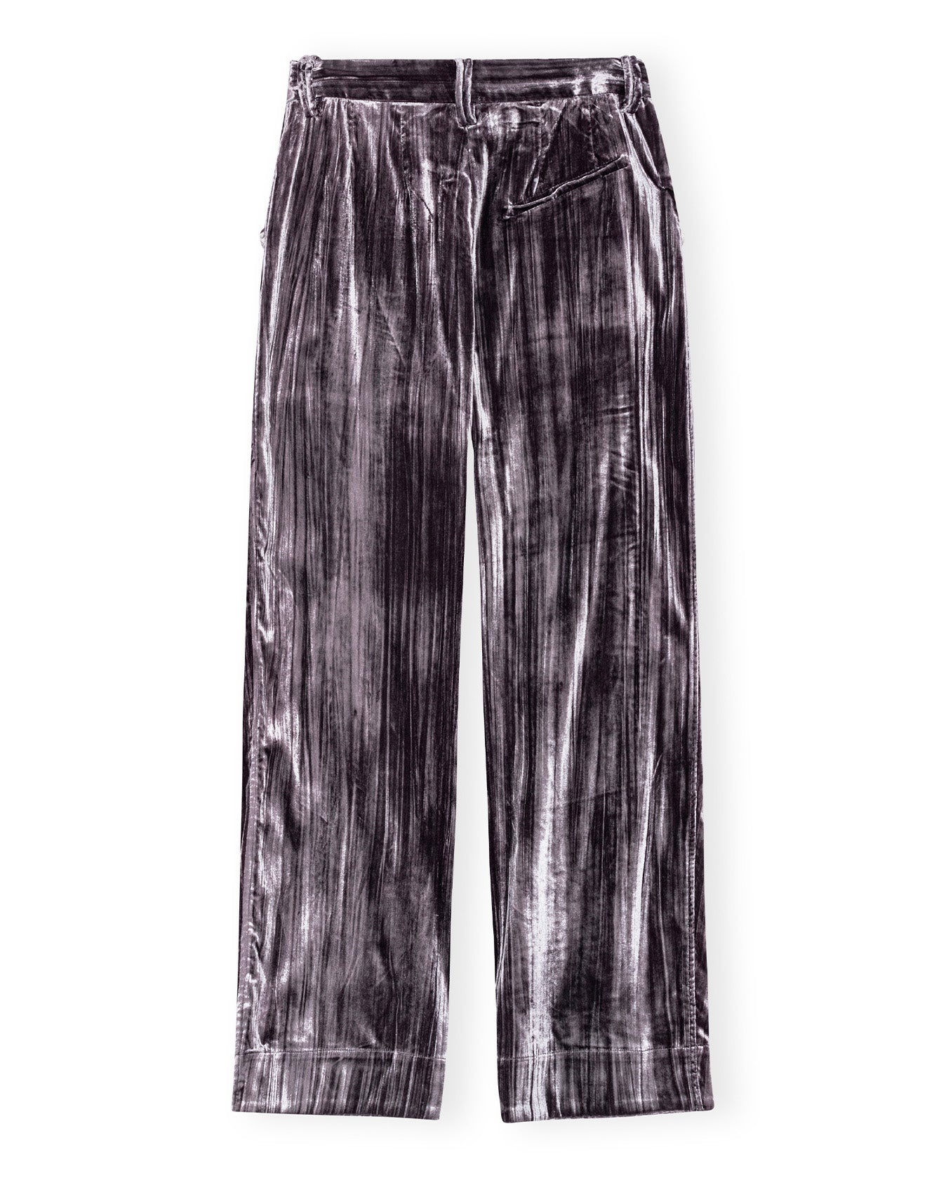 Stripe Velvet Relaxed Pleated Pants - Phantom - 6