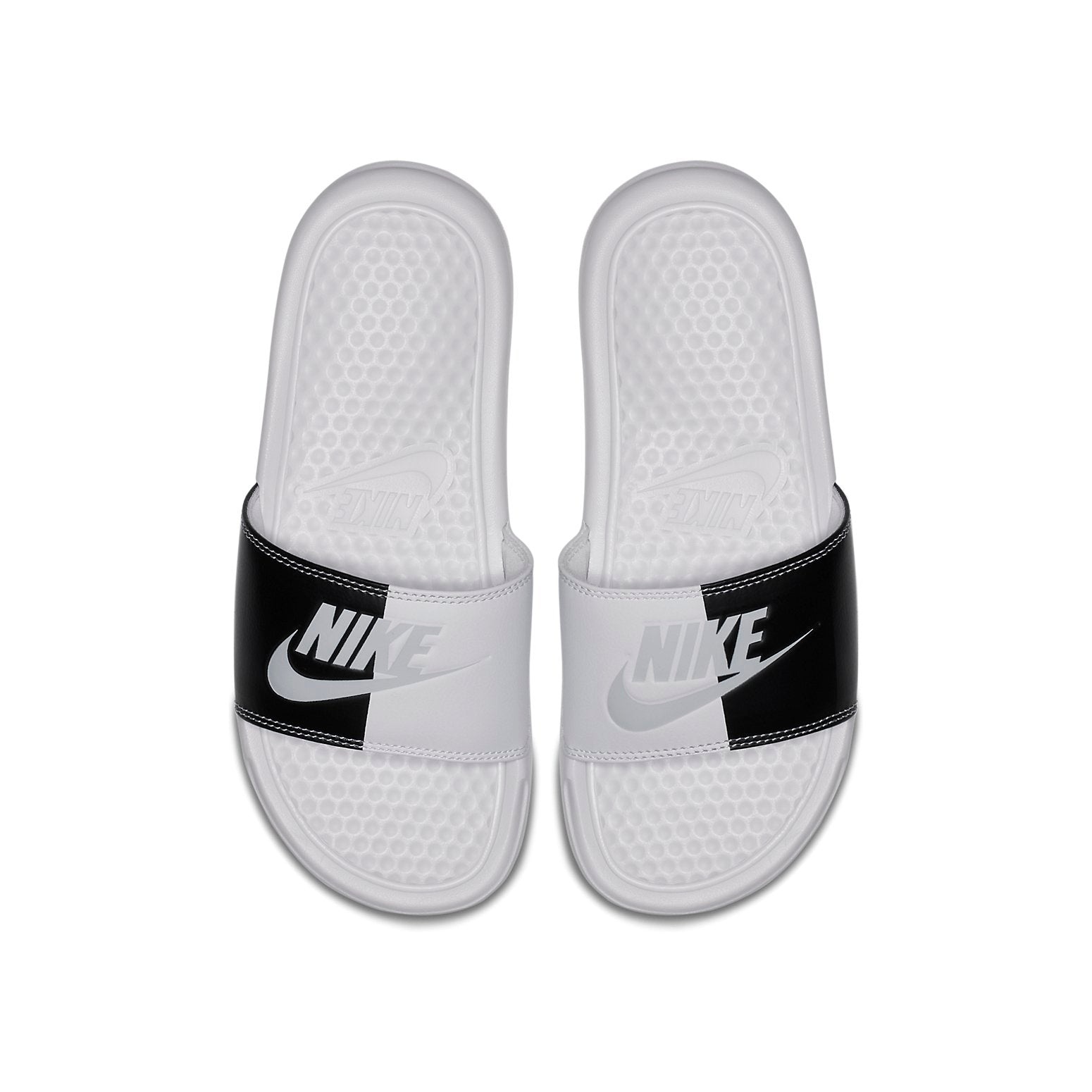 (WMNS) Nike Benassi Slide Just Do It Pack White (W) 'Black White' 343881-105 - 3