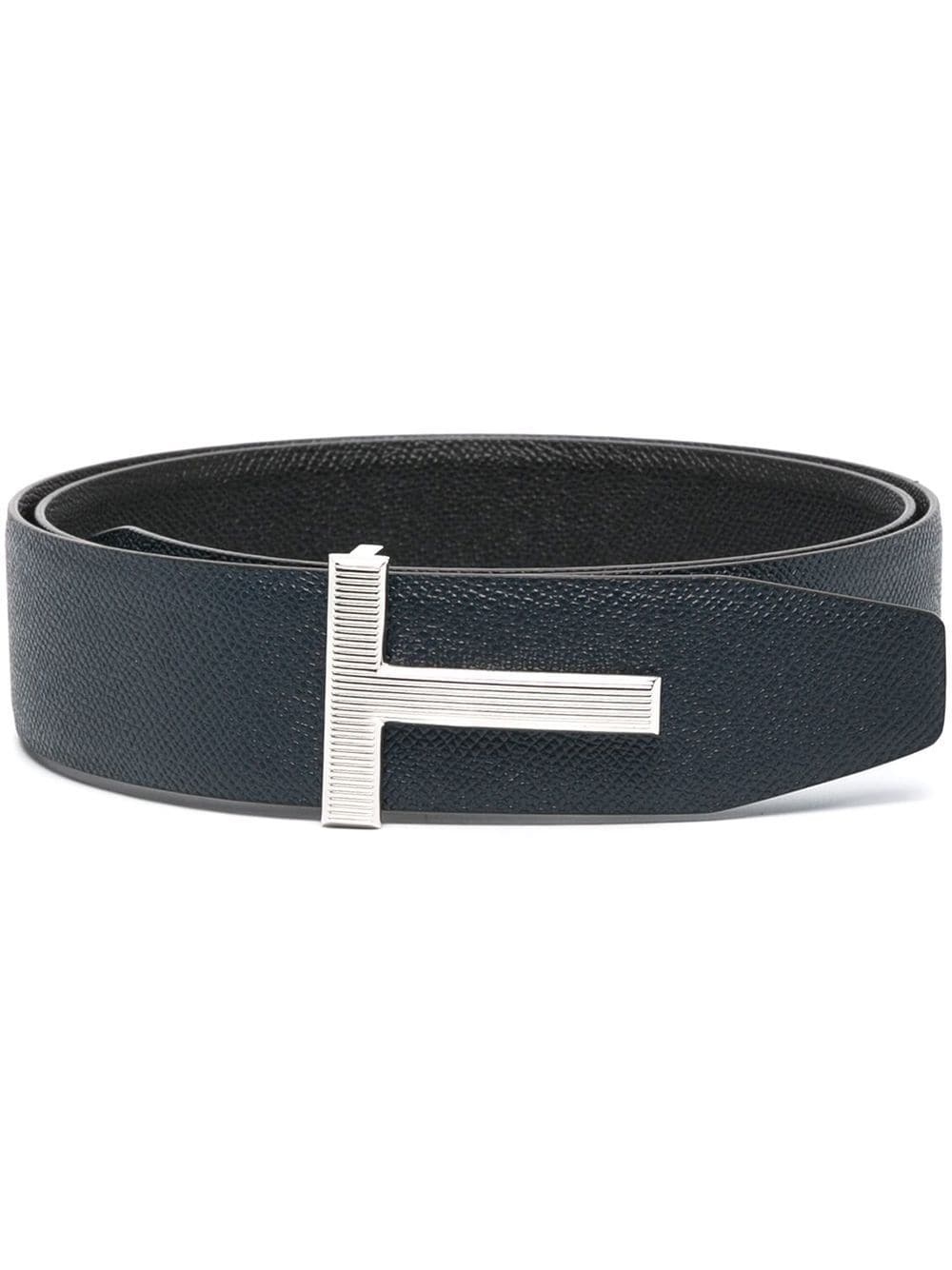 logo-buckle leather belt - 1