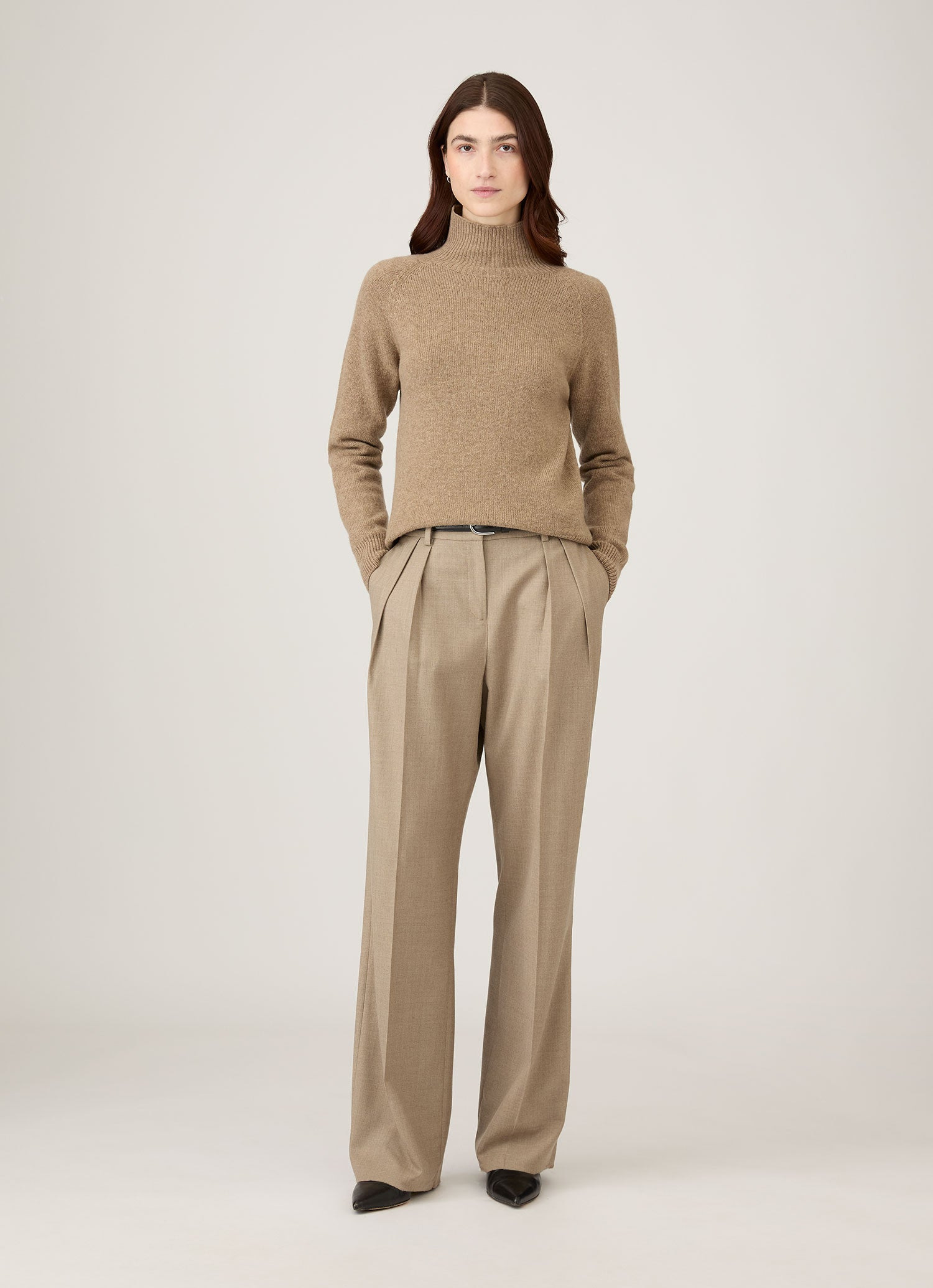 Lambswool Funnel Neck Jumper - 2