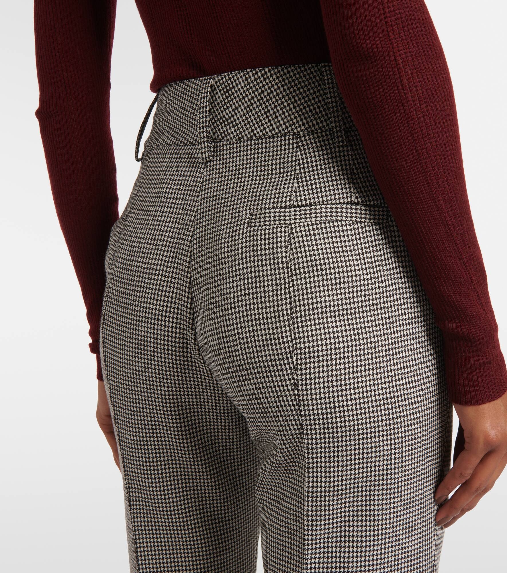 Rhein houndstooth wool flared pants - 5
