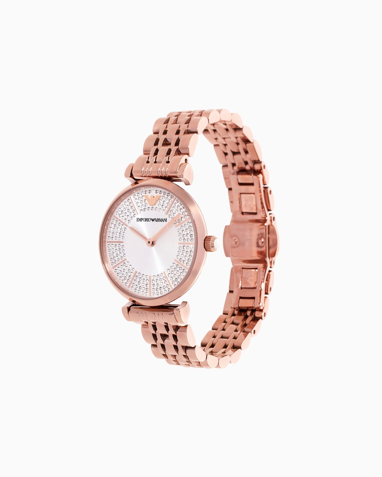 TWO-HAND ROSE GOLD-TONE STAINLESS STEEL WATCH - 2