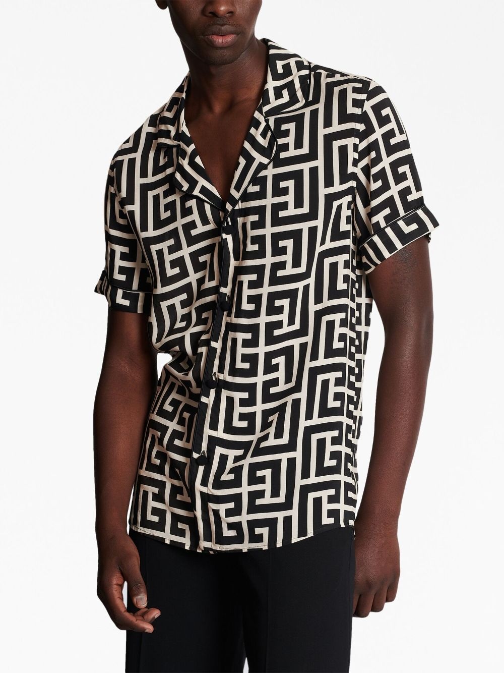 monogram-print short-sleeve shirt - 6