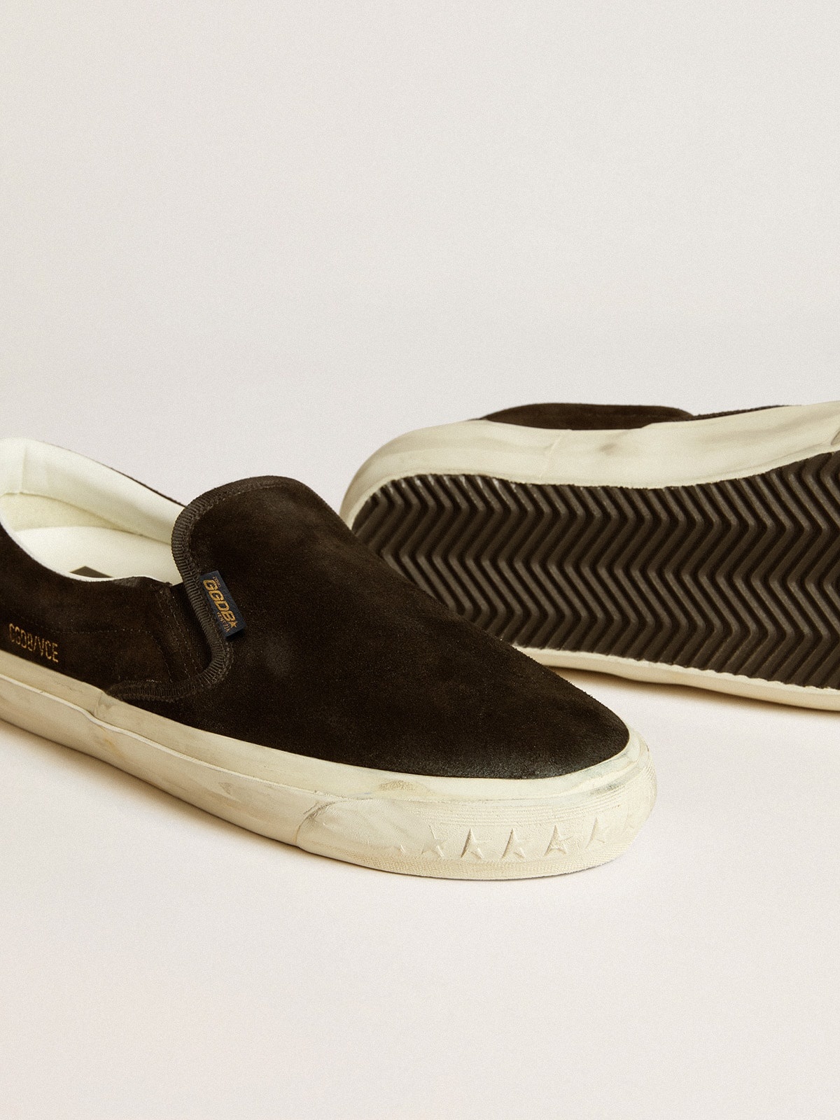 Men's VCE Penstar in black suede with black leather heel tab - 4