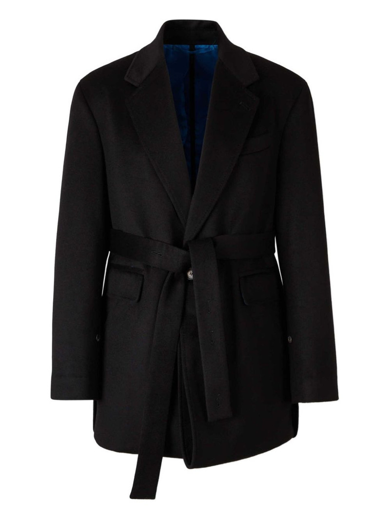flap-pocket tie-waist coat 1