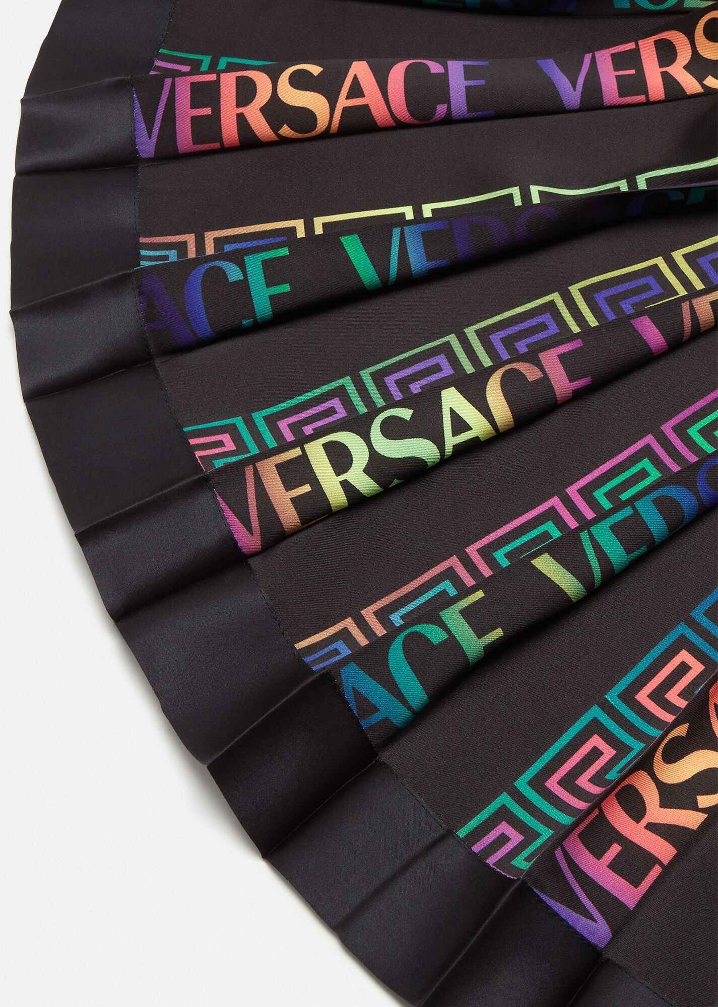 Greca Neon Print Pleated Skirt - 6