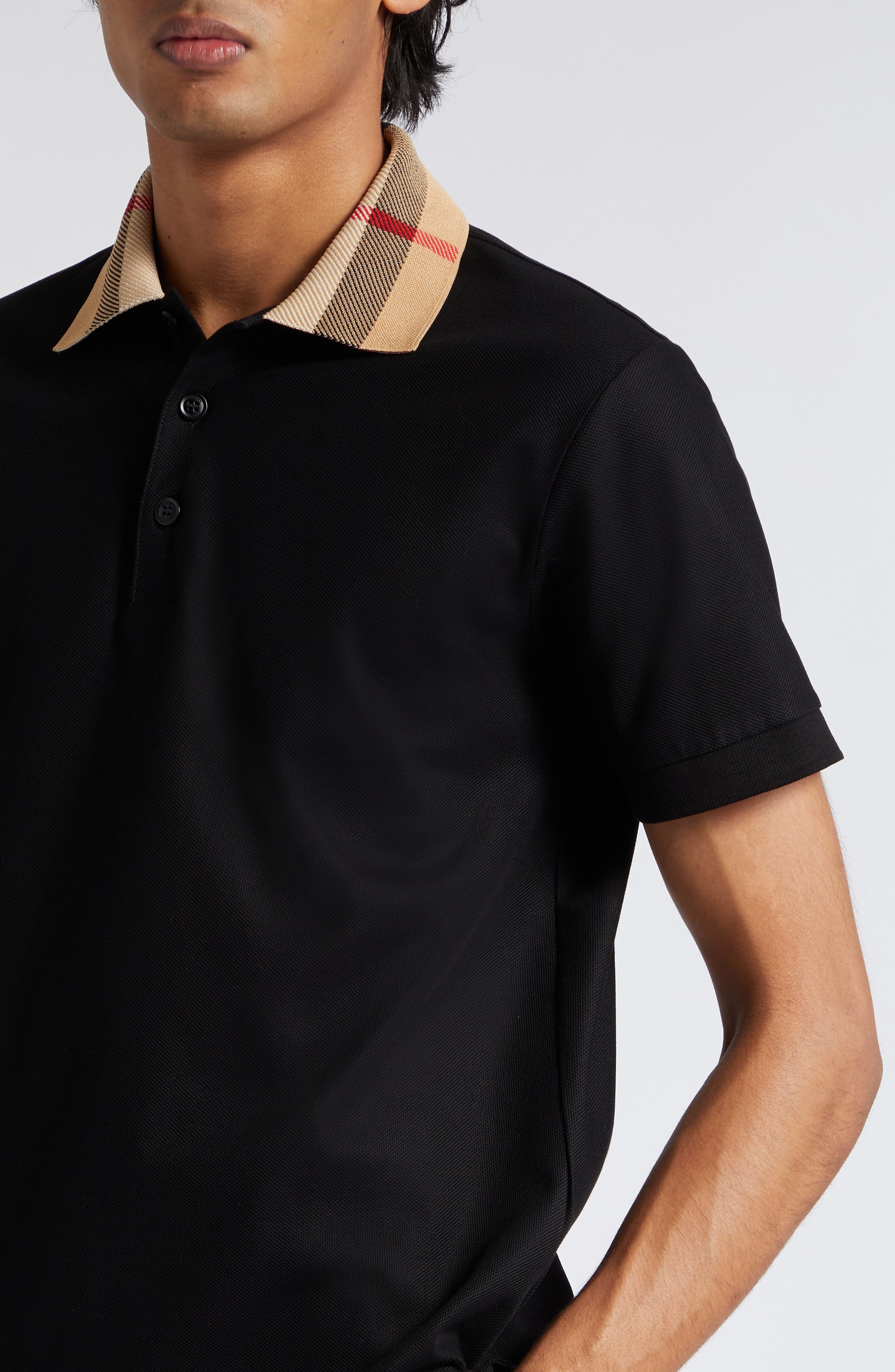 Cody Check Collar Cotton Piqué Polo - 4