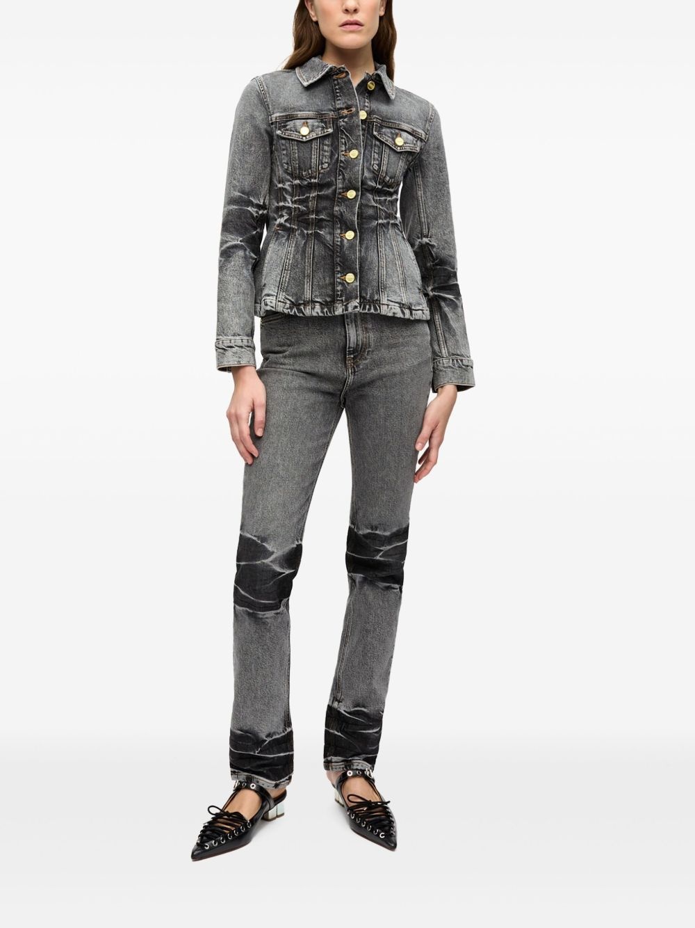 whiskering-effect denim jacket - 2