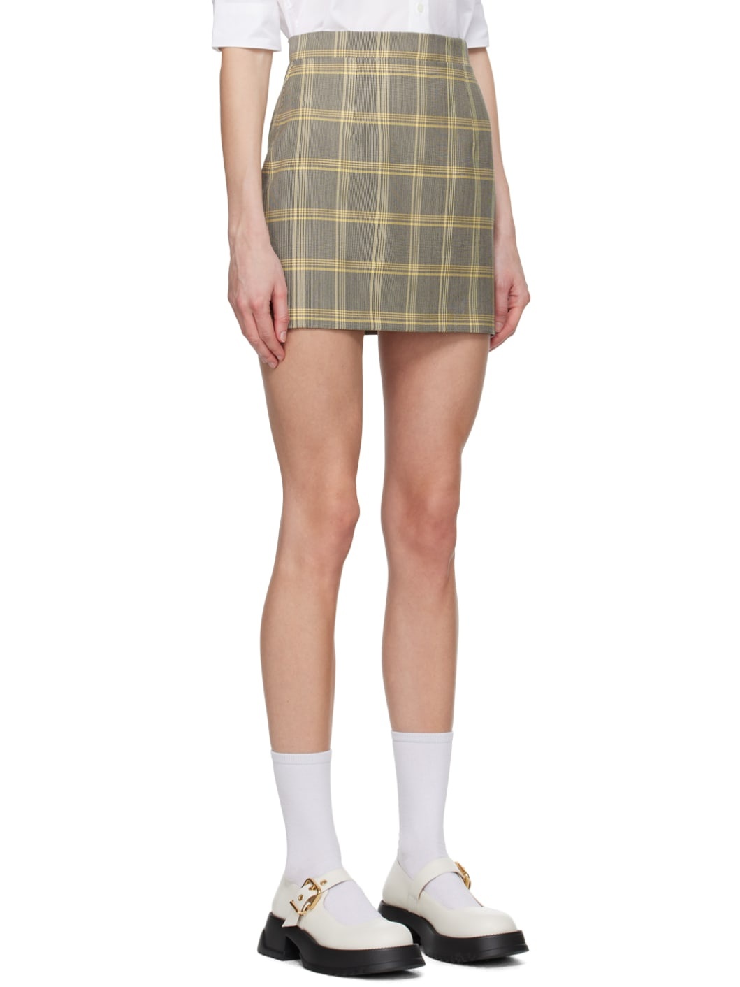 Yellow Check Miniskirt - 2