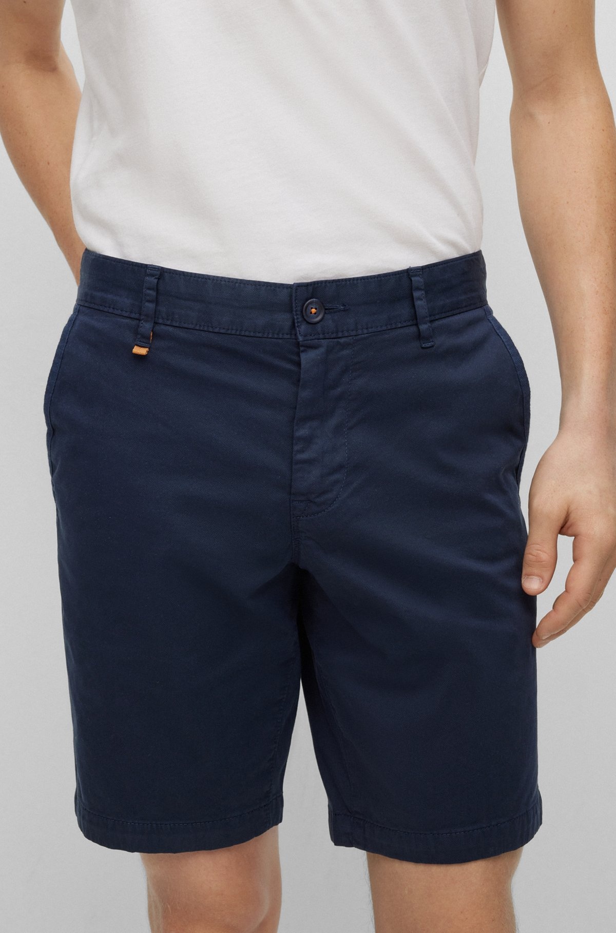 SLIM-FIT SHORTS IN PRINTED STRETCH-COTTON TWILL - 5