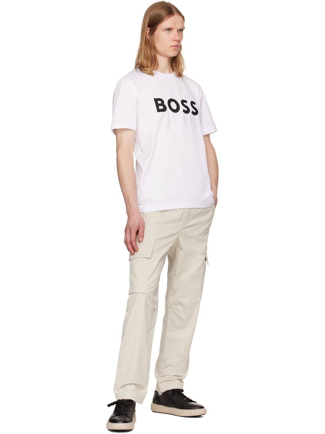 White Cotton-Jersey Logo Print T-shirt - 4