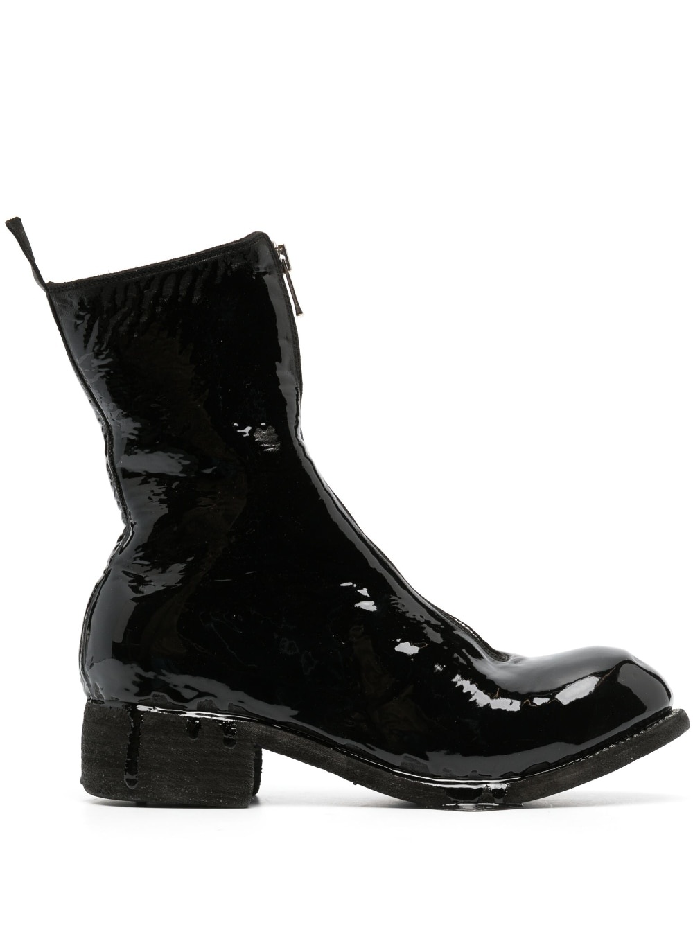 round-toe leather boots - 1