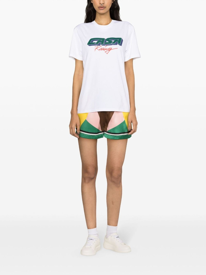 CASABLANCA Geometric Casa Sport silk shorts outlook