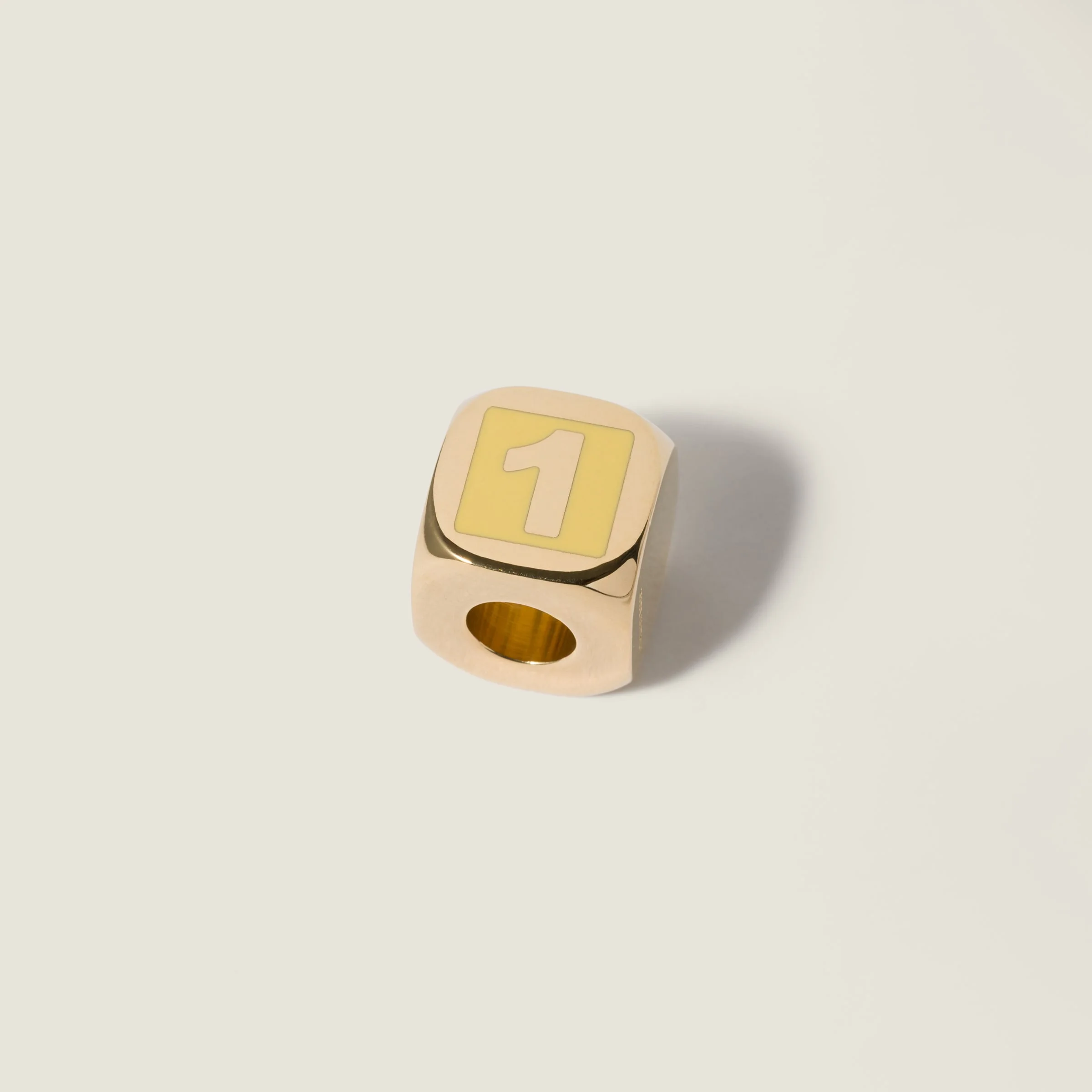 Enameled metal dice charm - 1