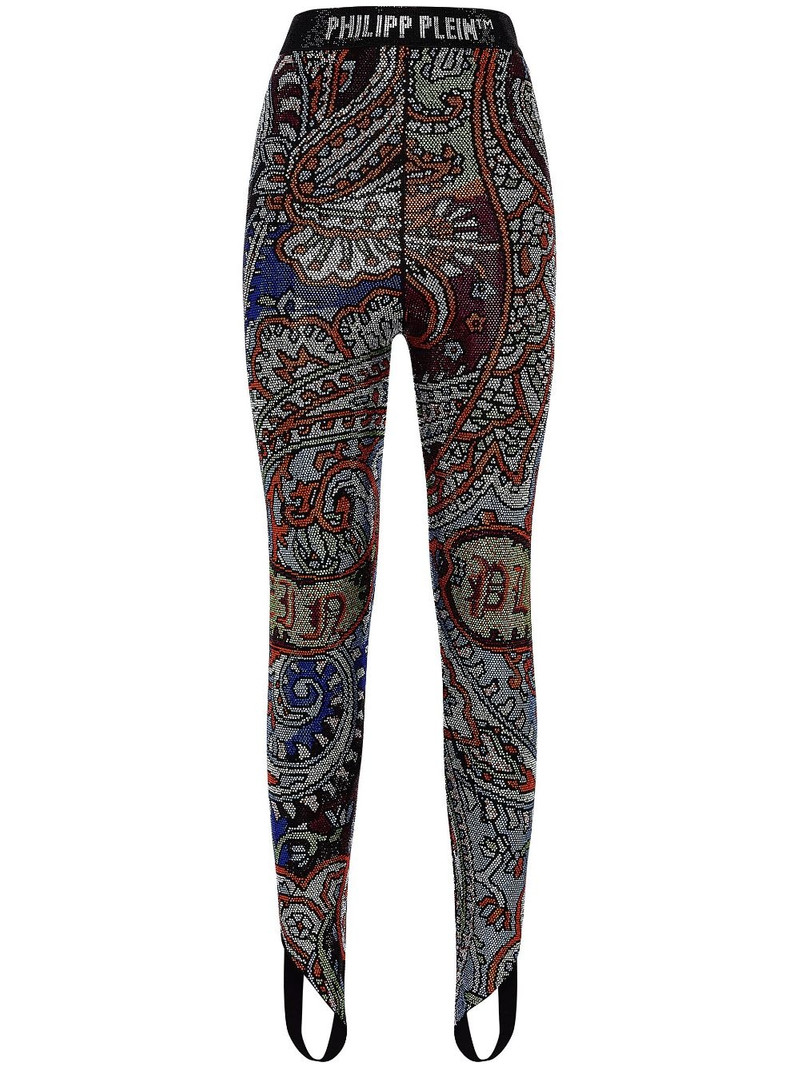paisley rhinestone-embellished 레깅스 1