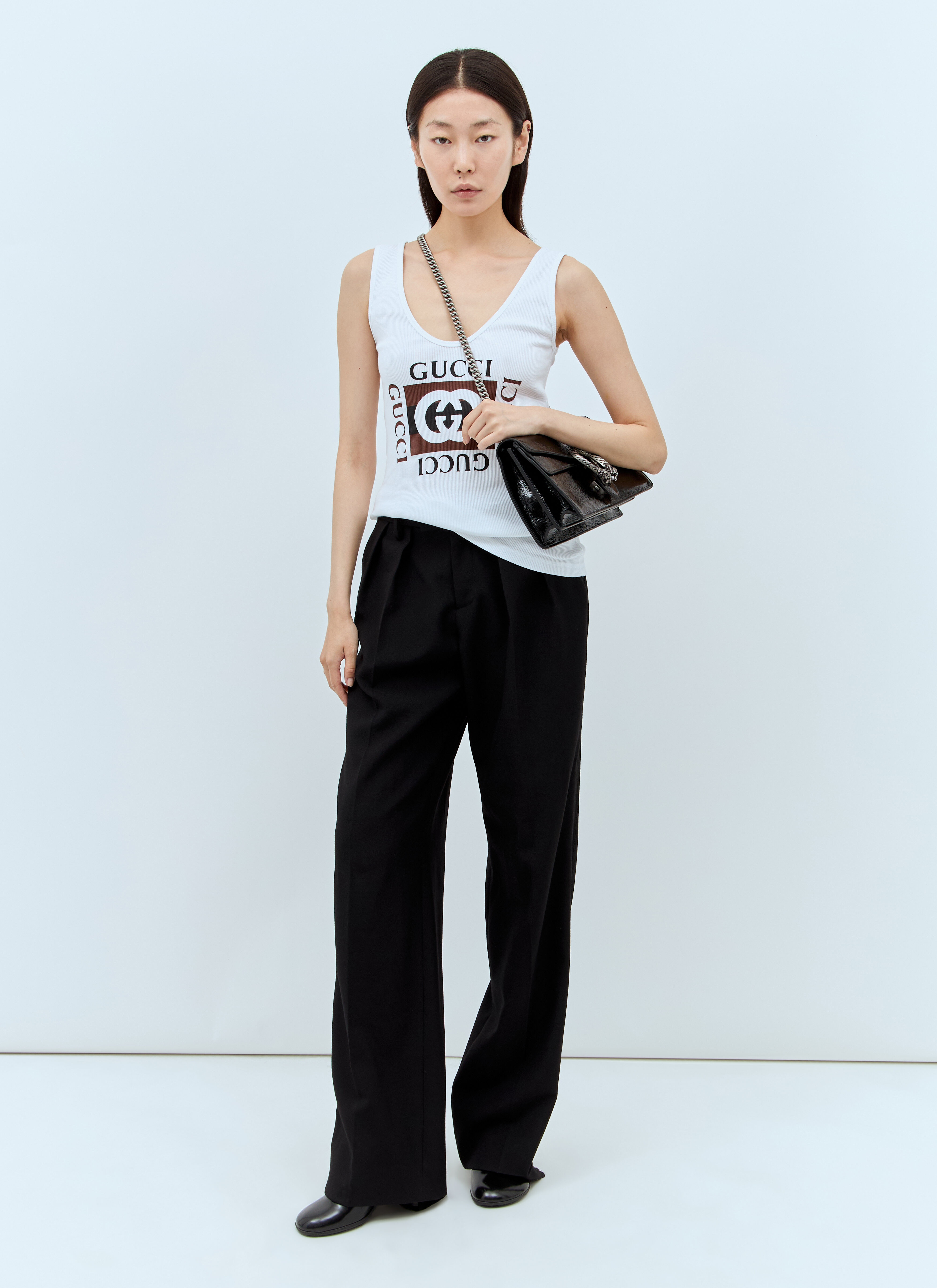 GUCCI Logo Print Tank Top | lncc | REVERSIBLE