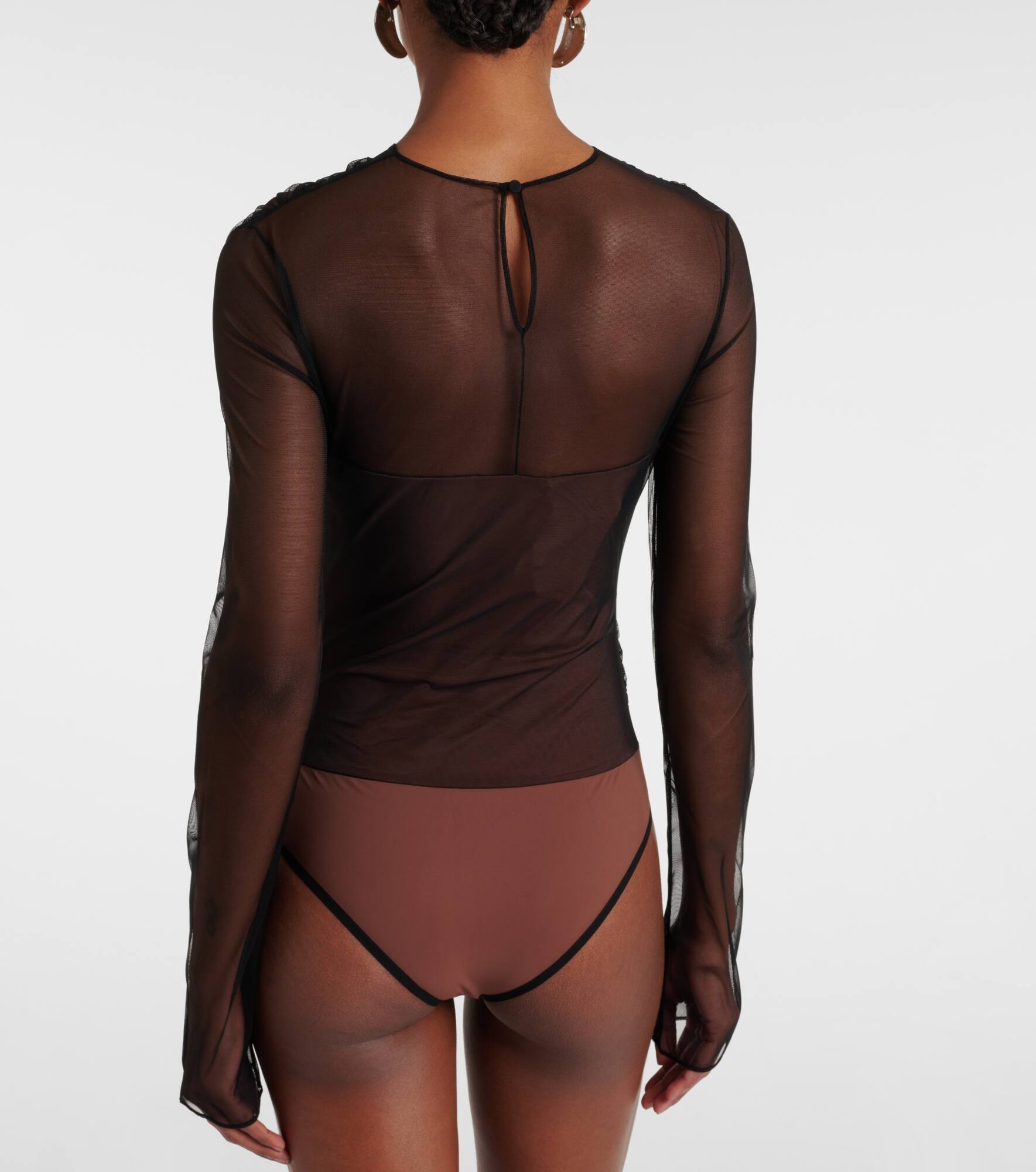 Renee draped tulle bodysuit - 4