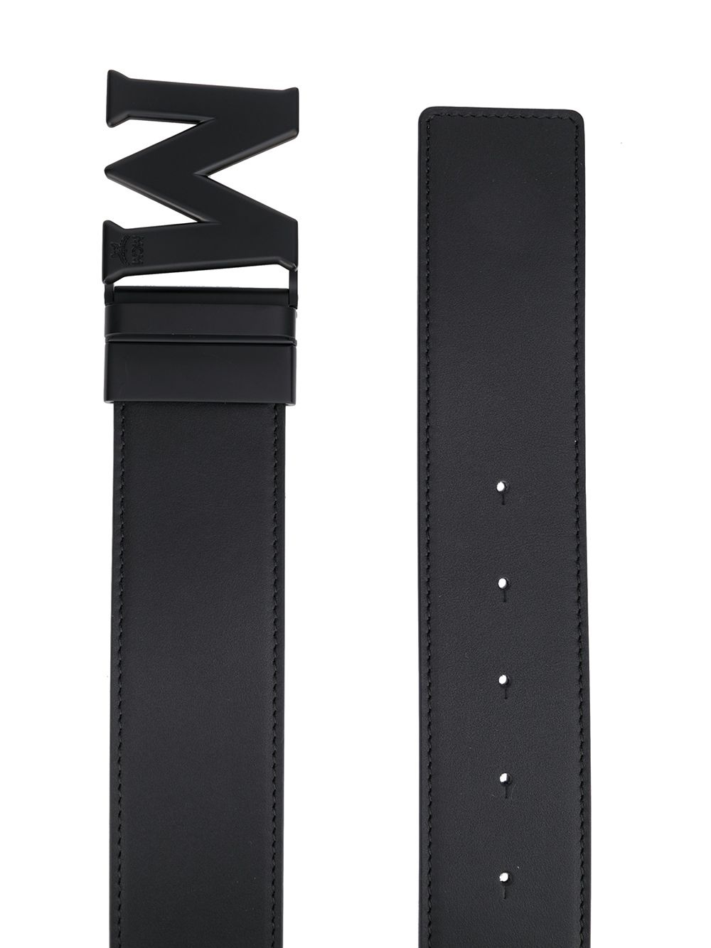 logo-plaque leather belt - 2