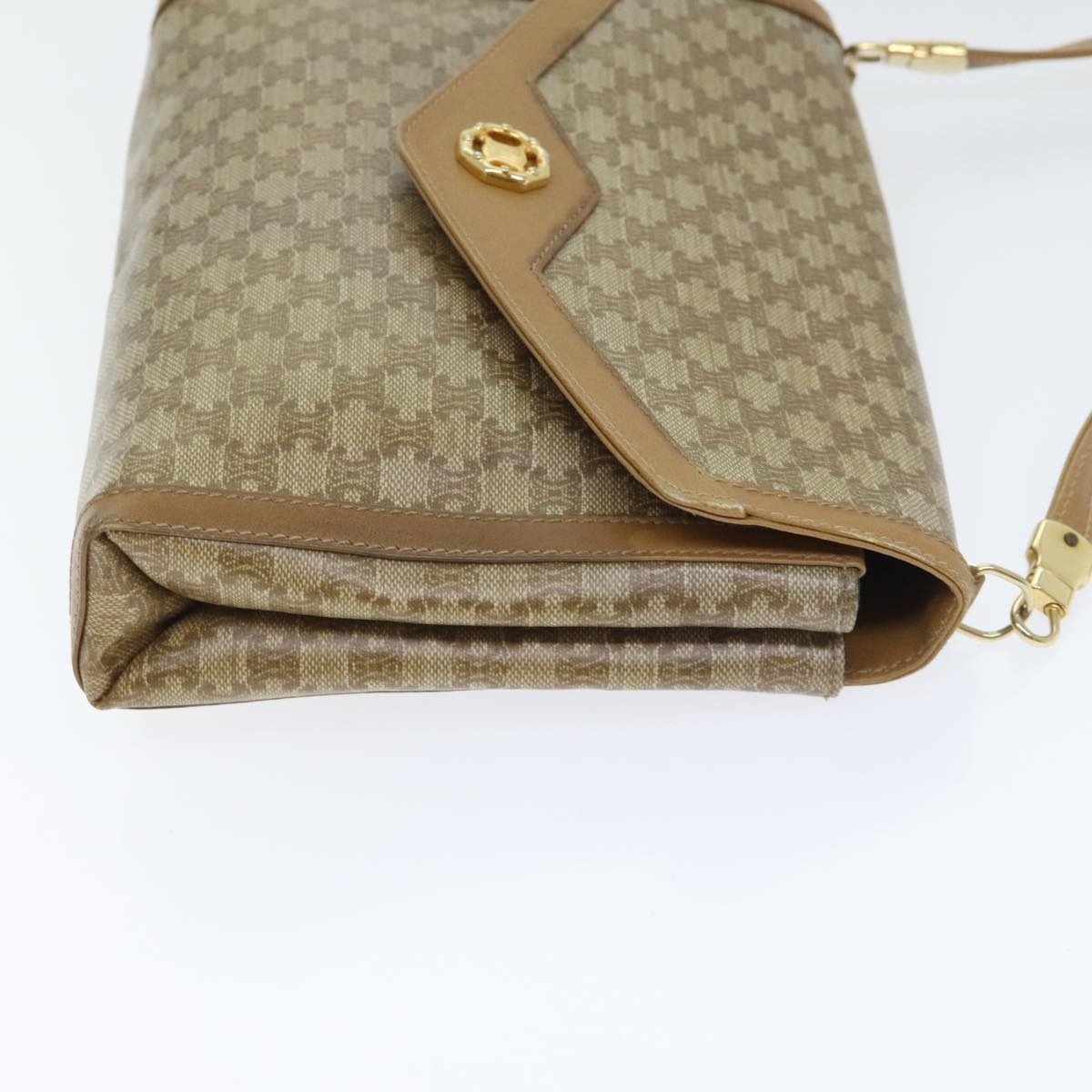 CELINE Macadam Canvas Shoulder Bag Beige Gold - 3